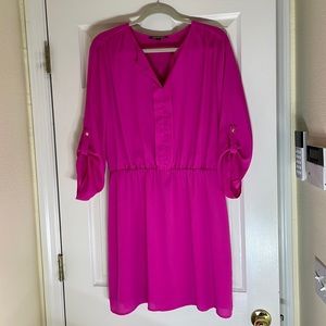 Gianni Bini Hot Pink Long Sleeve Dress